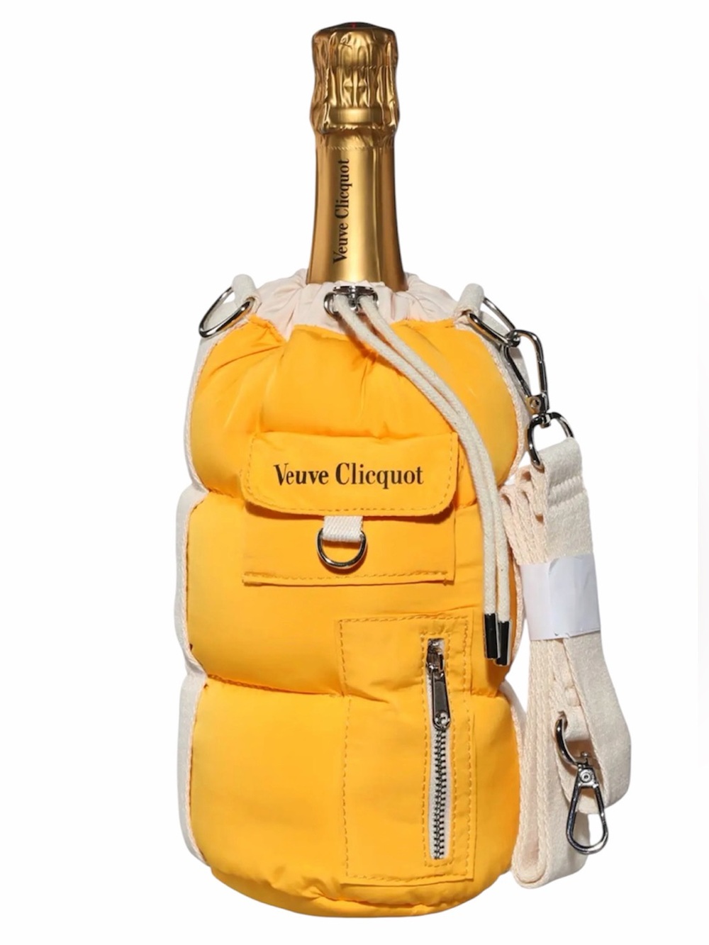 VEUVE CLICQUOT Brut Yellow Puffy Bottle Holder Cooler Crossbody Bag BRAND NEW